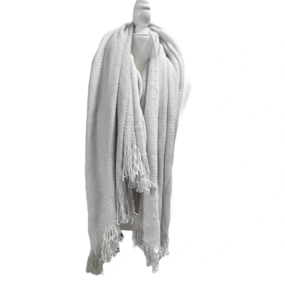West Elm Fringe Woven Throw Lightweight Home Decor Living Blanket